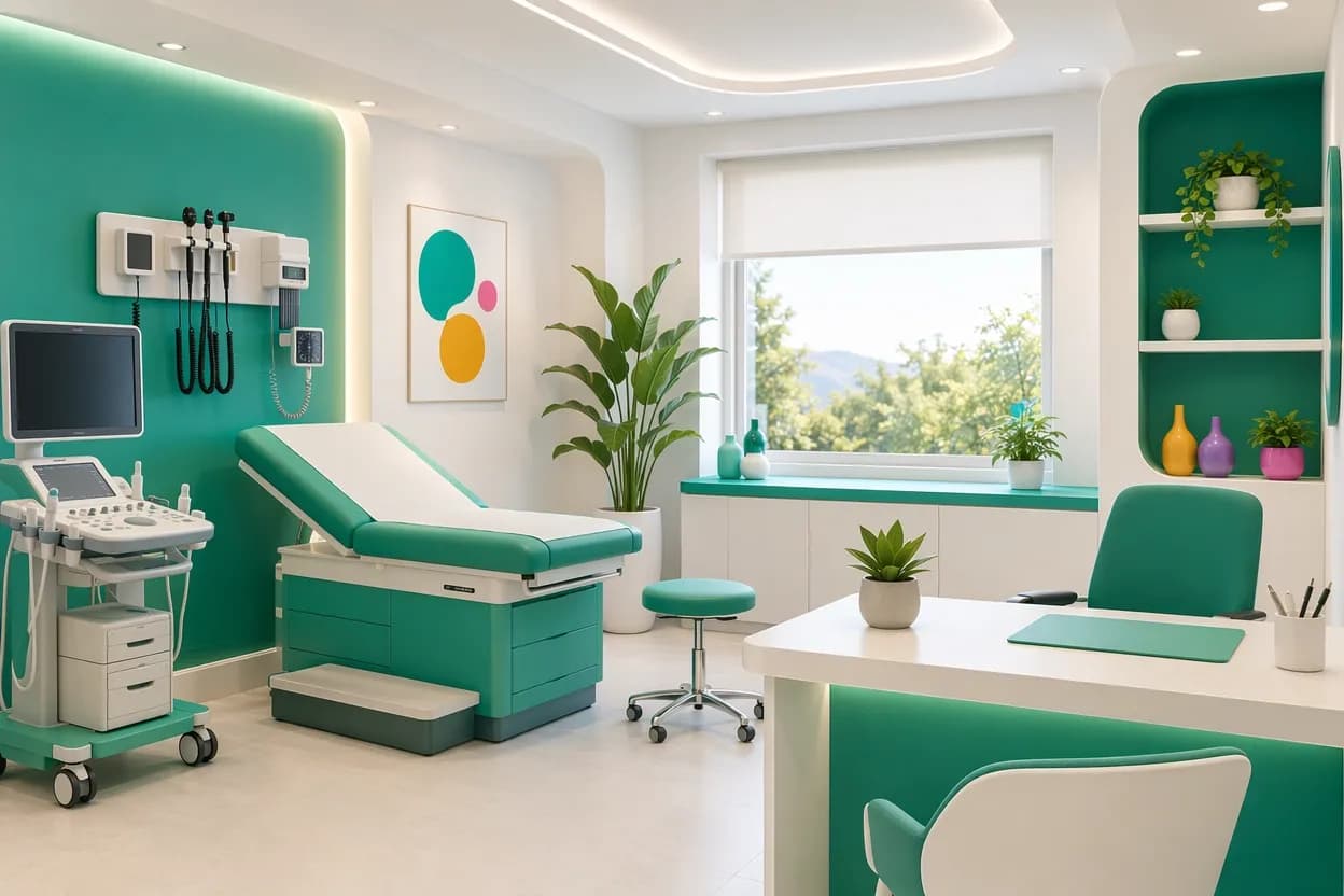 Sala visite di un ambulatorio conforme ai requisiti strutturali e tecnologici per l'accreditamento