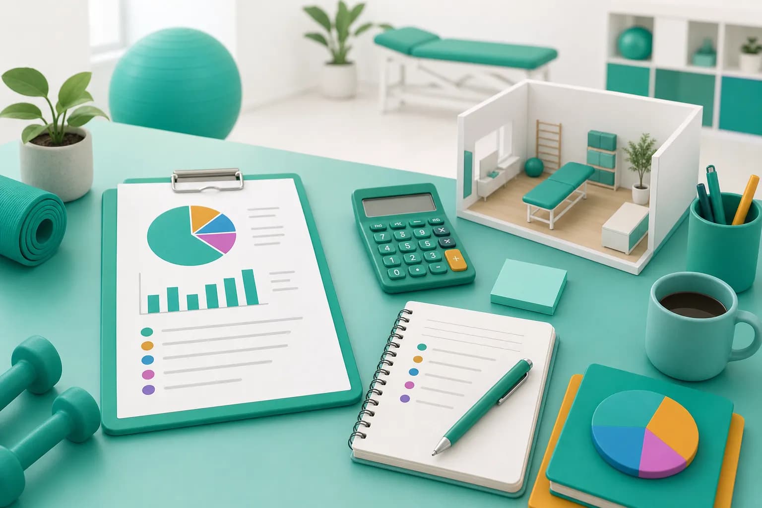 Fisioterapista che calcola il budget e i costi per aprire il proprio studio di fisioterapia