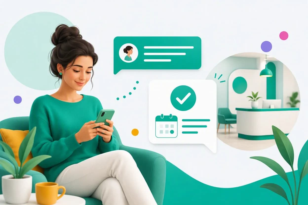 Paziente che scrive su WhatsApp allo studio medico e riceve conferma automatica dell'appuntamento