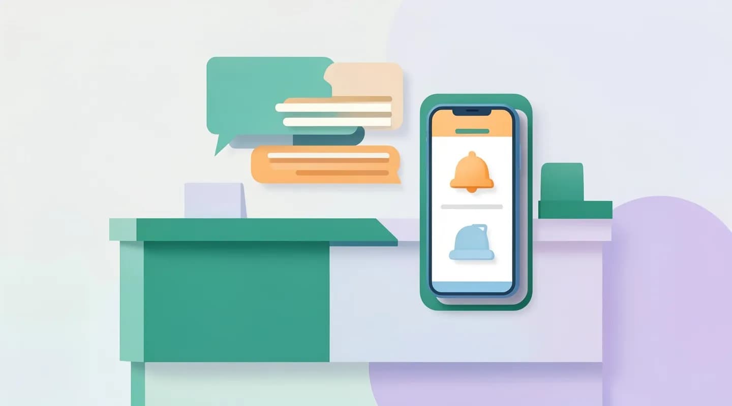 Reception che invia un promemoria appuntamento al paziente come comunicazione di follow-up