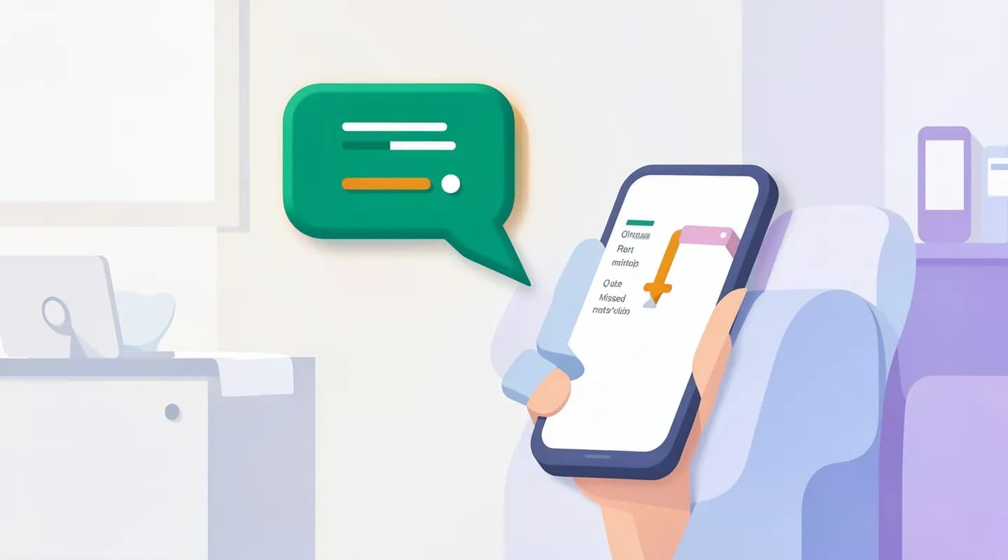 Promemoria SMS automatico inviato a un paziente per ridurre le mancate presentazioni