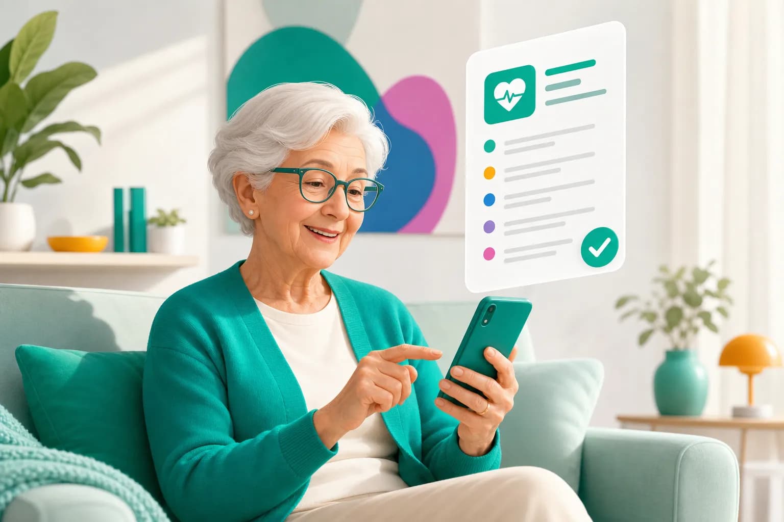 Paziente che consulta il proprio referto dal fascicolo sanitario elettronico sullo smartphone