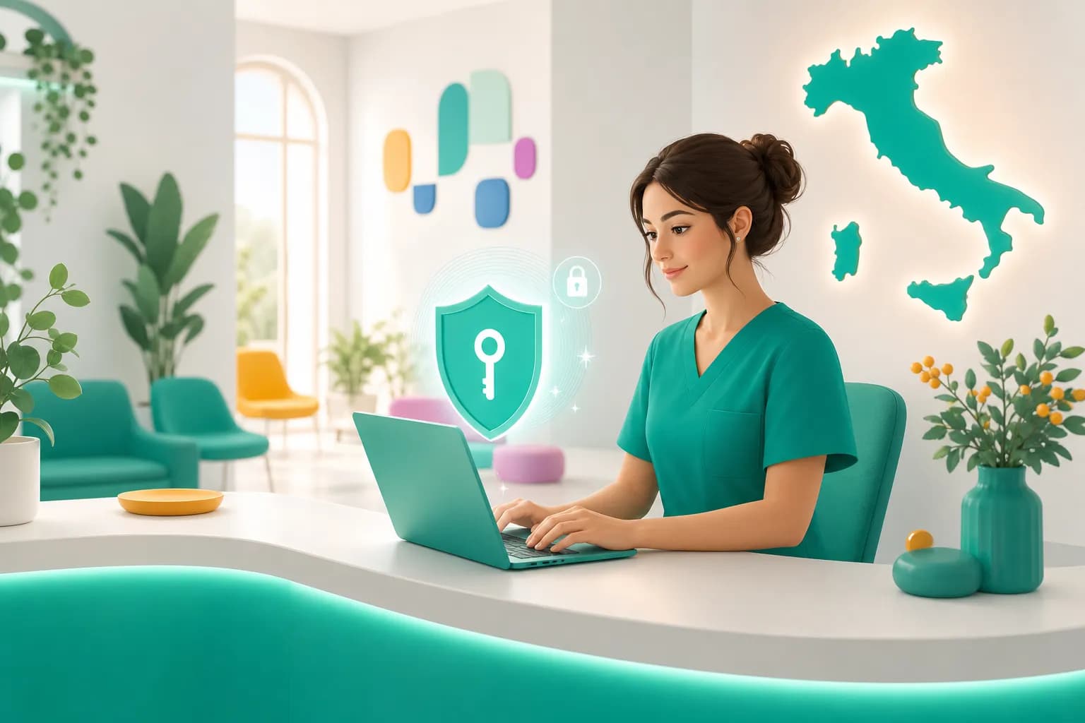 Professionista sanitario che accede all'area riservata del portale Sistema Tessera Sanitaria dal computer dello studio