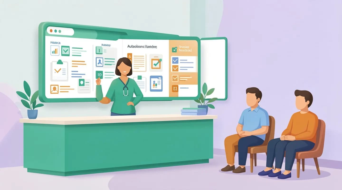 Segreteria di un centro di nutrizione che coordina agende e promemoria dei professionisti da un'unica schermata