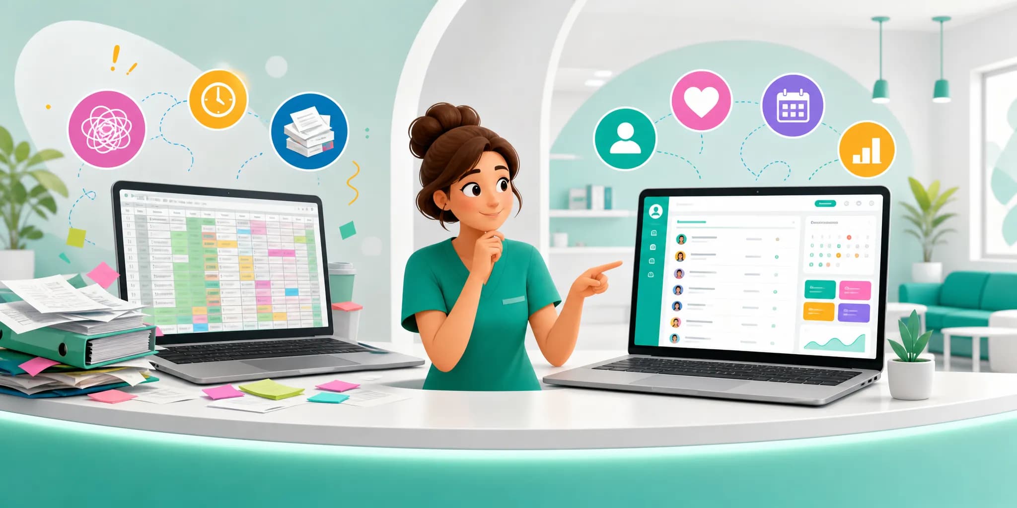 Confronto tra la gestione di uno studio medico con Excel e con un gestionale digitale ordinato