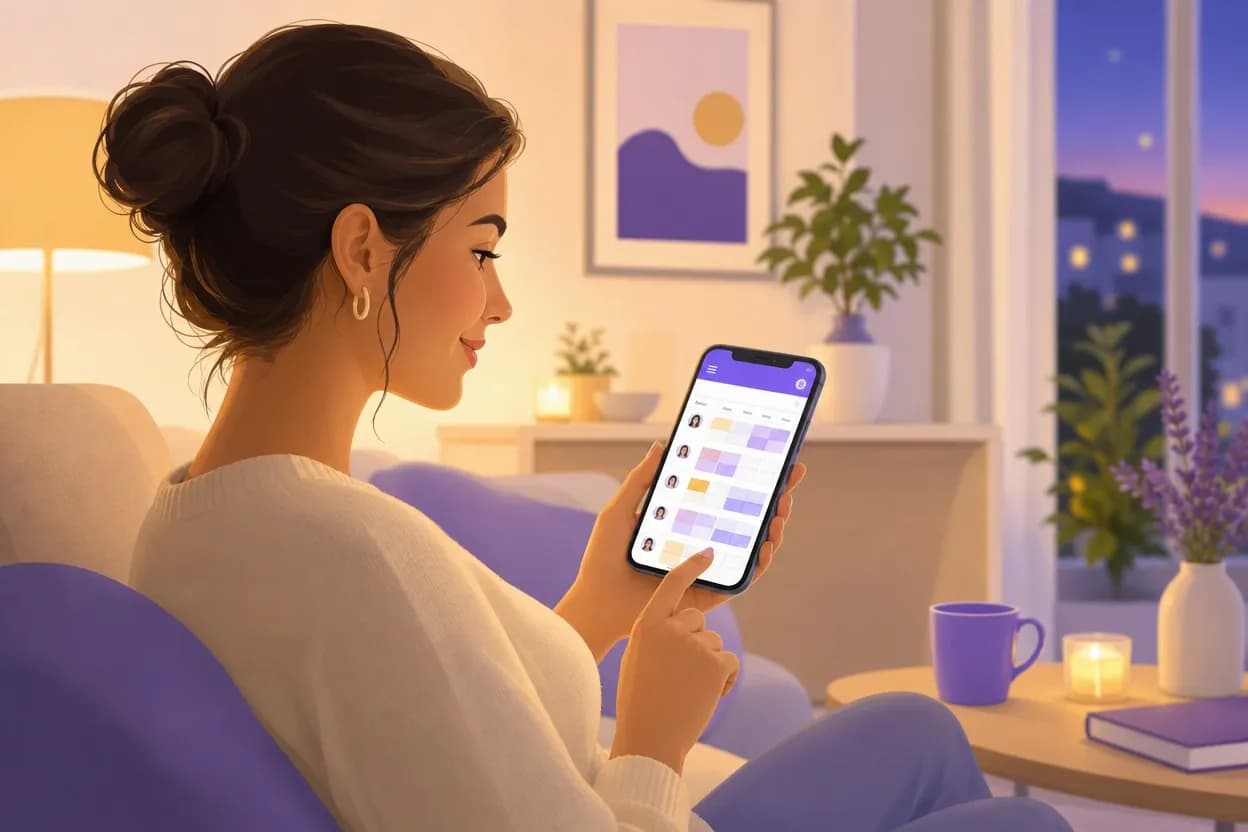 Responsabile di ambulatorio che controlla i turni del personale infermieristico dal proprio smartphone