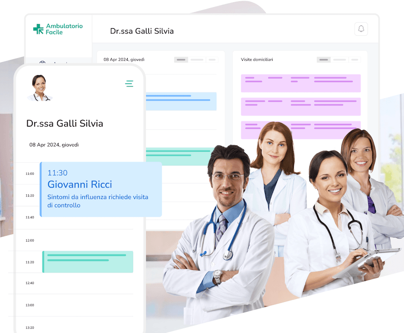 Ambulatorio Facile: il software gestionale con agenda digitale, dashboard e coordinamento del personale, su telefono e desktop