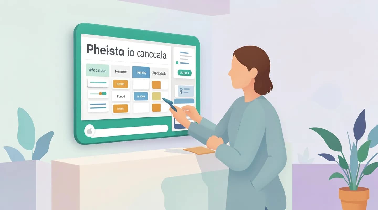 Segreteria di un centro di fisioterapia che coordina agende e promemoria dei terapisti da un'unica schermata
