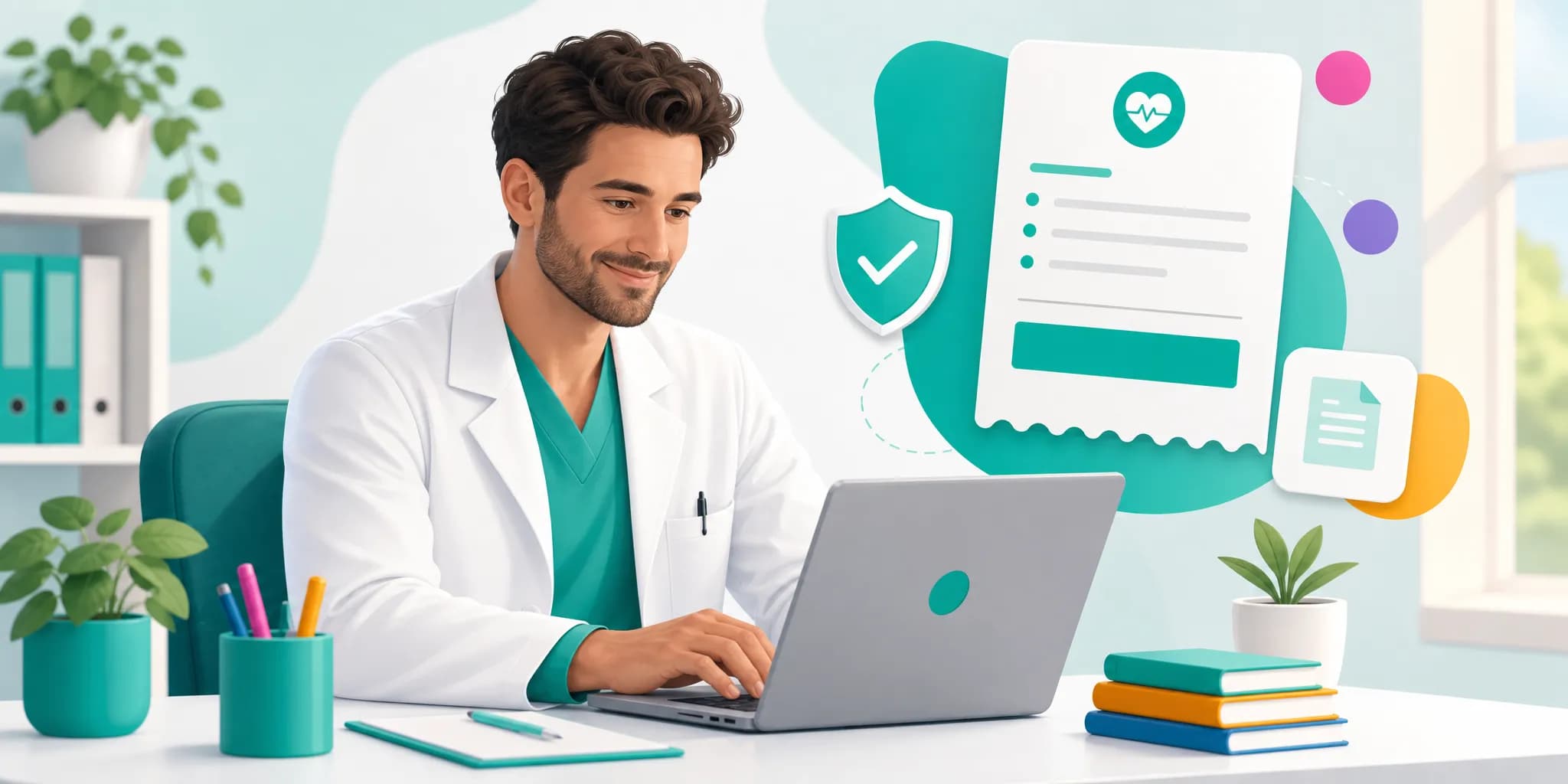 Medico che usa un software di fatturazione allo studio per emettere ricevute sanitarie e inviare i dati al Sistema TS