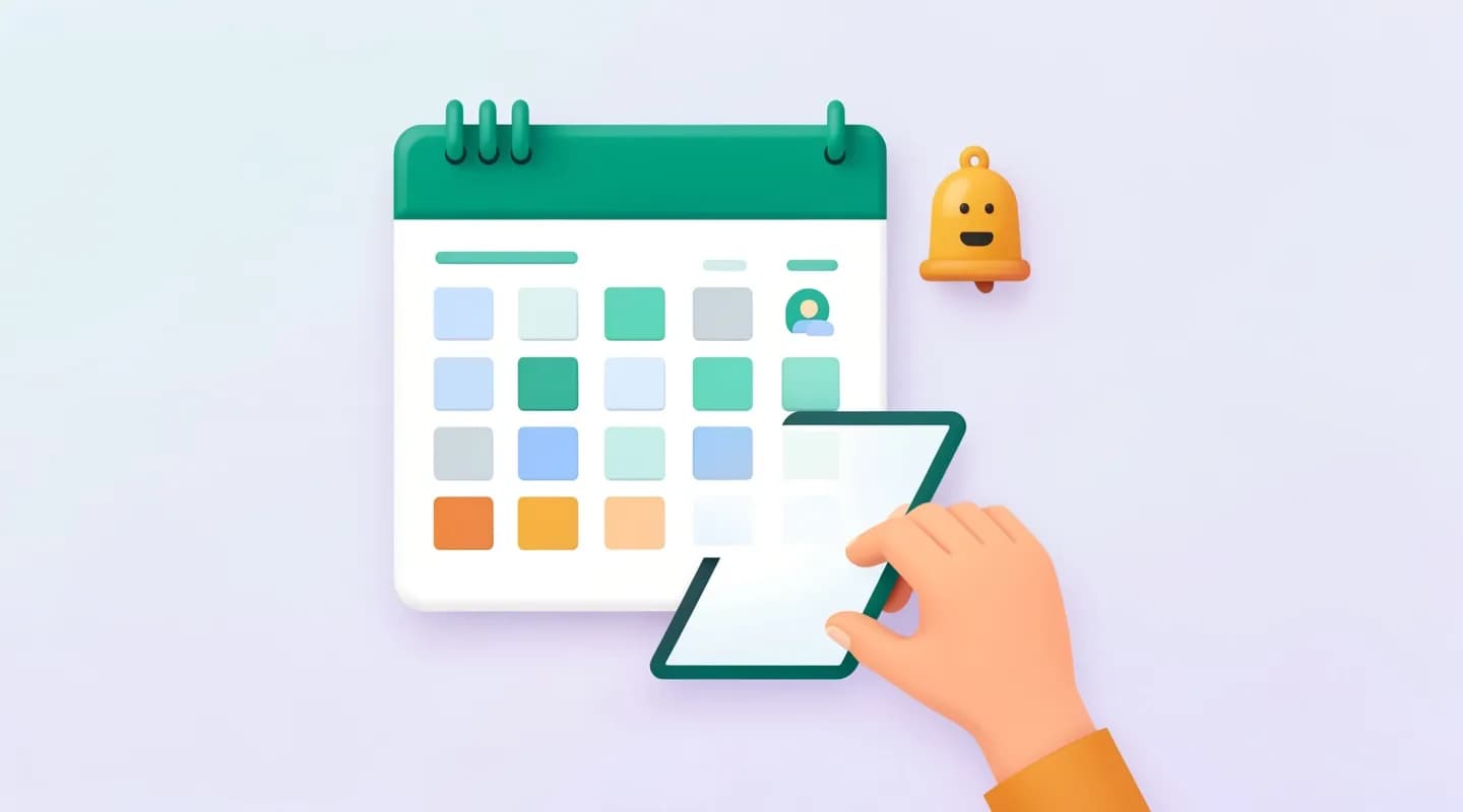 Agenda digitale con icona di videochiamata e promemoria per organizzare le televisite