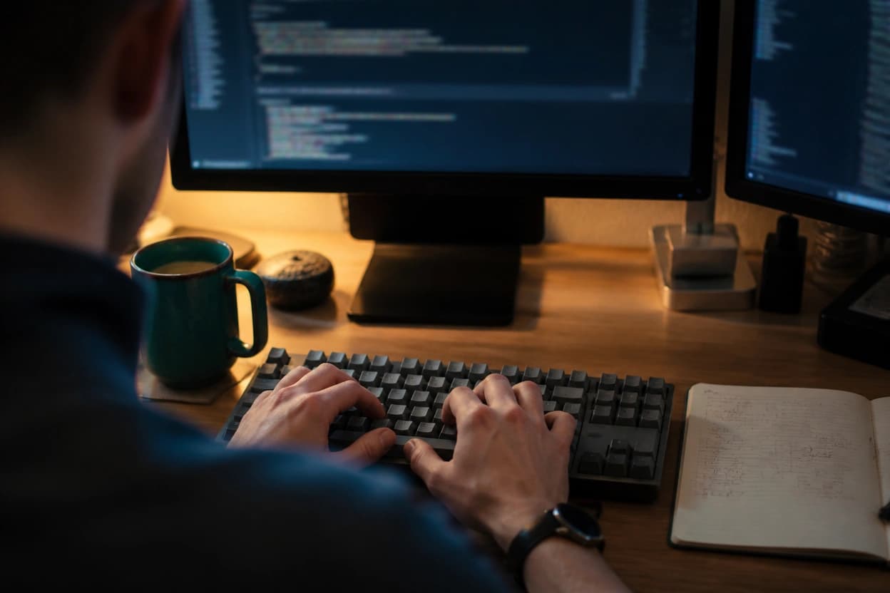 Il team di Ambulatorio Facile davanti allo schermo mentre sviluppa una modifica richiesta da uno studio medico